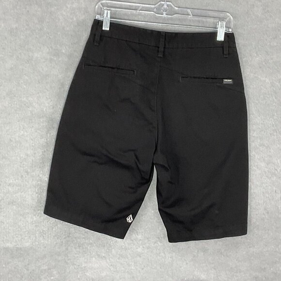 Volcom Shorts Men 28 Black Canvas Cotton Blend Chino Pockets Outdoor Skater - Picture 2 of 8